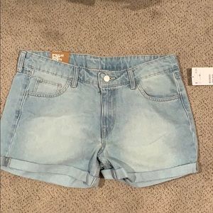 Light blue jean shorts